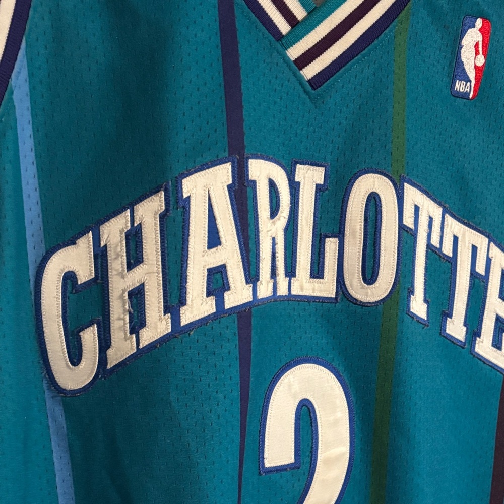 1992-93 Mitchell & Ness Charlotte Hornets Larry Johnson Hardwood Classics Jersey - Picture 5 of 10